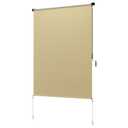 96" W x 72" L Outdoor Roller Shades - Extra Large UV Protection Blinds for Pergola/Gazebo, Cordless Design & Energy Efficient Patio Cover, Beige 