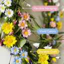 6FT Spring Flower Garland for Mantle, Wildflower Daisy Garland - Silk Floral Easter Garland for Wall Fireplace Bedroom Party Arch Table Centerpiece Home Indoor Outdoor Decor