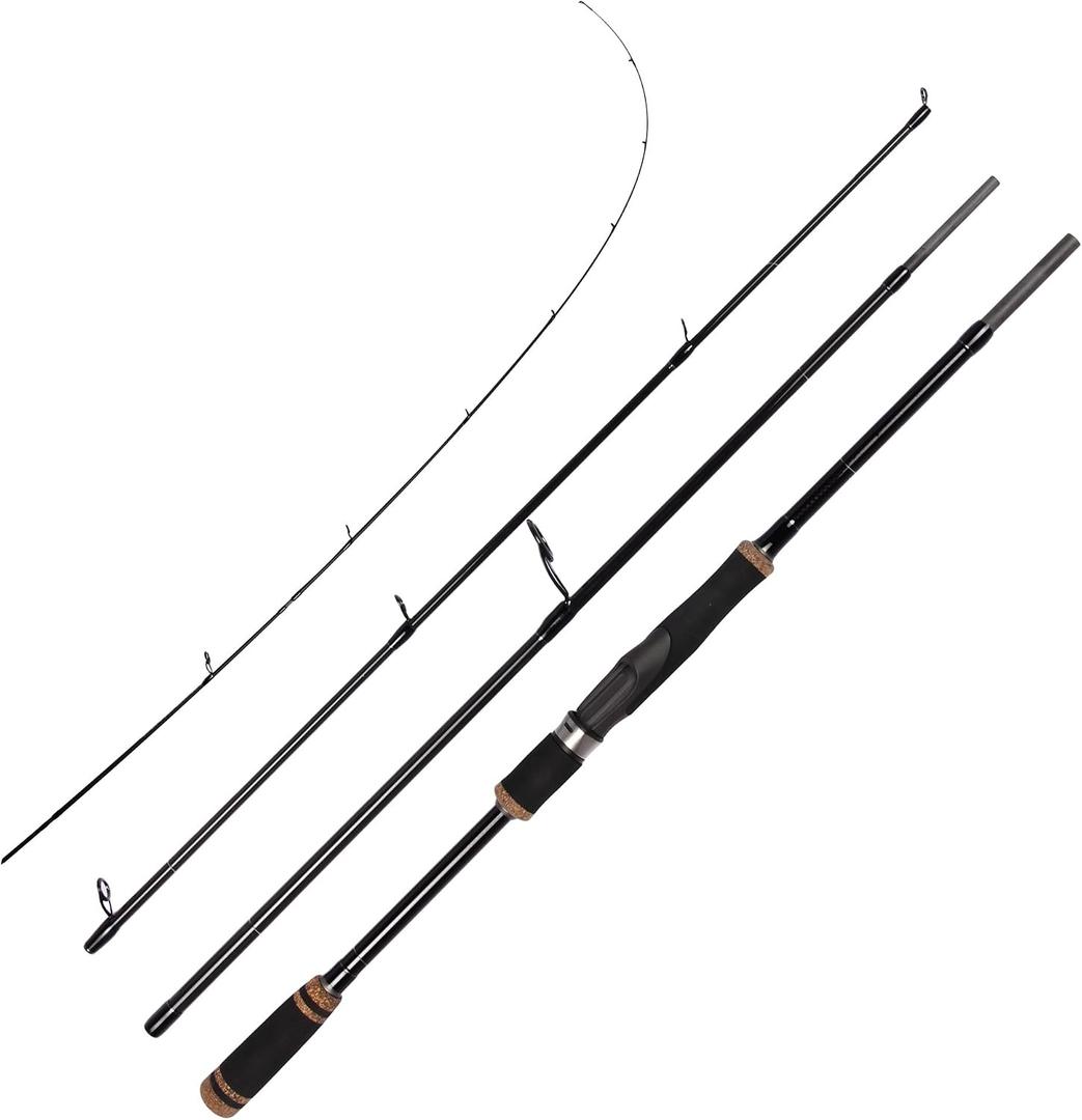 30T Carbon Fiber Travel Spinning Rod - 4-Piece 6’10” Portable Fishing Pole for Freshwater & Saltwater Bass, Trout, Ultra Light Fast Action SiC Guide Rings Rods with Case