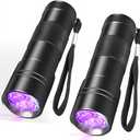SEVENKA Black Light Flashlight, 2 Pack 12 LED UV Blacklight Flashlight, 395nm Handheld Mini Torch Light, Professional Urine Detector for Dog Pet Urine Stains, Bed Bugs and Scorpions. (2 Pack Black Light)