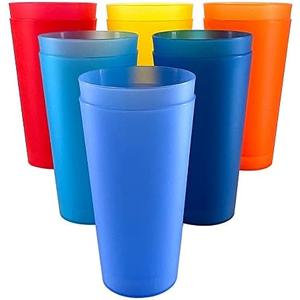 AOYITE Large Plastic Cups Reusable - 32 oz Water Tumblers Unbreakable Drinking Glasses set of 12 - BPA Free Dishwasher Safe Big Plastic Cups for Kids Kitchen Camping Party Outdoor