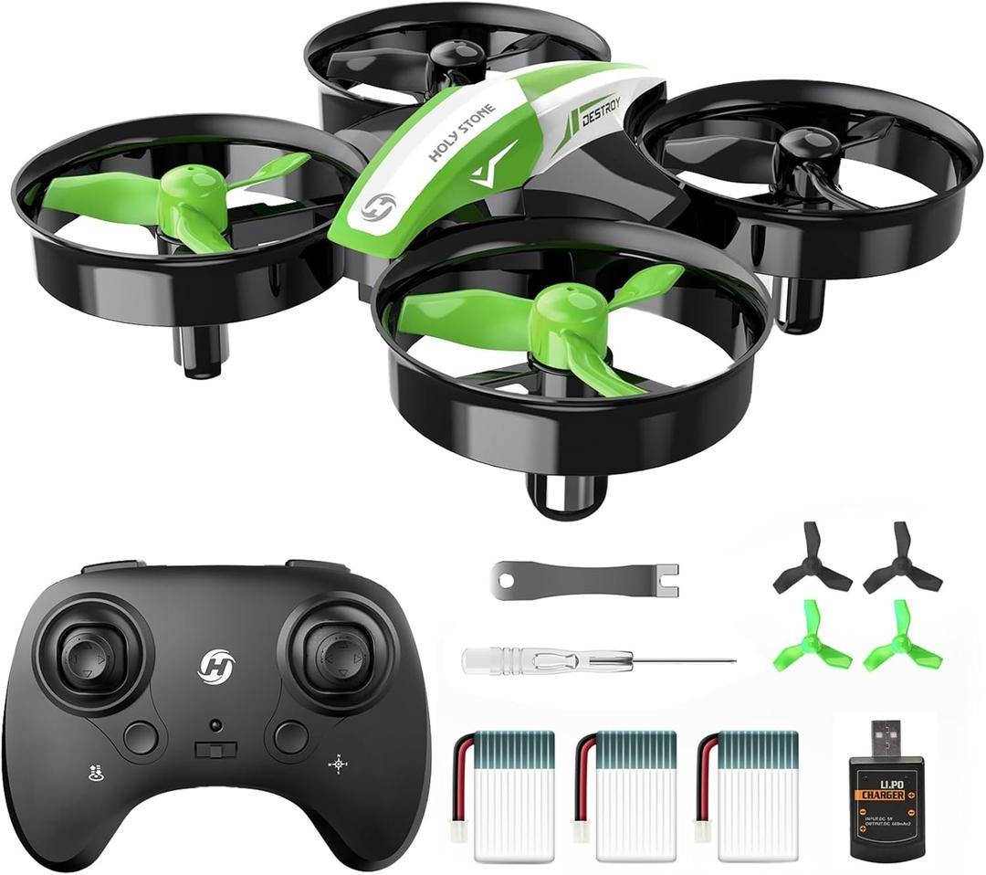 Holy Stone Mini Drone for Kids and Beginners, Indoor Outdoor Quadcopter Plane for Boys Girls with Auto Hover, 3D Flips, 3 Batteries, Headless Mode, Great Easter Gift Toy for Boys and Girls, HS210 Green
