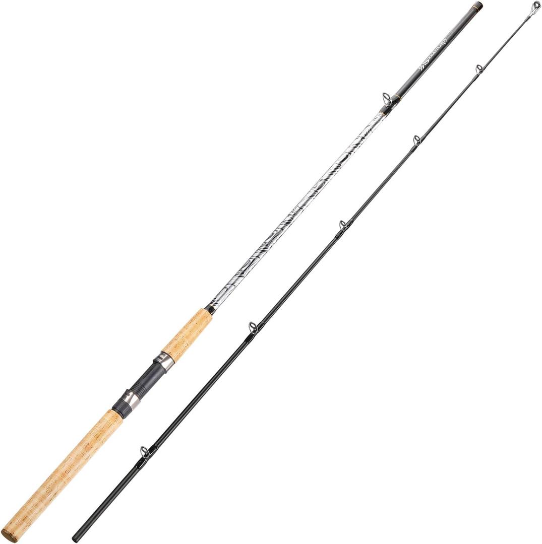 Sougayilang Spinning & Casting Rods, Strong Carbon&Glass Composite Fishing Rod with Stainless Steel Line Guides for Bass, Trout, Panfish, Catfish (9" H- M Fast- 2piece)