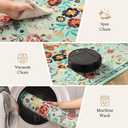 Rugflix 2x3 Small Area Rugs for Entryway, Washable Entrance Door Mat Non-Slip, Soft Low Pile Stain Resistant Vintage Floral Indoor Throw Rug for Kitchen, Bedroom, Hallway, Green