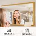 Bathroom Mirror for Wall, 50 X36 Inch (Brushed Gold Frame) | Thick Metal Framed, HD Reflection, Anti-Rust, Hang Horizontally/Vertically, Suitable for Bathroom, Farmhouse, Entryway