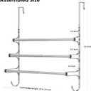 CANYAVE Over The Door Towel Rack, Over Door Towel Rack for Bathroom Door, Triple Towel Storage Holder with Hooks (Silver)