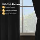 RYB HOME Blackout Curtains for Bedroom 54 Inch Length 2 Panels - Thermal Insulated Room Darkening Kitchen Window Curtains, Thick Privacy Drapes for Nursery Kids Room Dorm, W42xL54, Grey