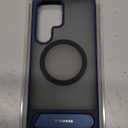 TORRAS Strong Magnetic & Seamless Stand for Samsung Galaxy S25 Ultra Case, Fit for MagSafe, Mil-Grade Drop Protection, Kickstand for Samsung Galaxy S25 Ultra Case, Translucent Back/Blue Edge