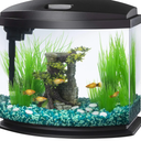 Aqueon LED MiniBow Small Aquarium Fish Tank Kit with SmartClean Technology, Black, 5 Gallon