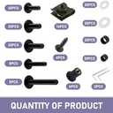 waswale 177 PCS Windshield Screws, Aluminum Fastener Fairing Bolt Nut Clip Kit, Washer Nut Screw Installation Kit Combination, Universal for Most Sport Bikes, Motorcycles (Black)