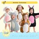 Halloween Baby Animal Plush Costume Kids Cartoon Onesie Pajamas Homewear Outfit Infants Jumpsuit (3-34, Bear)