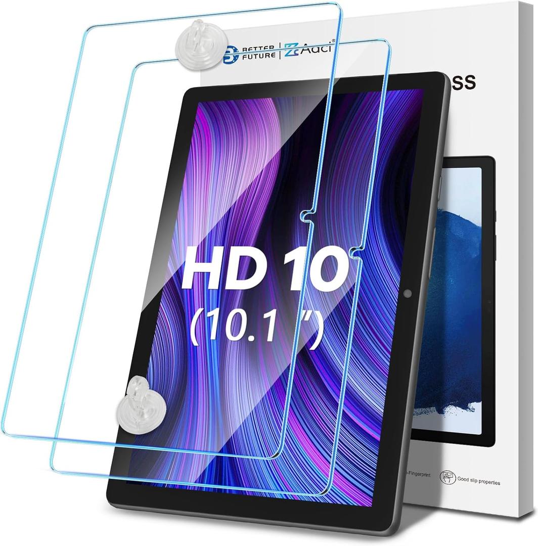 AACL 2-Pack Tempered Glass for All-New 10.1" Tablet, 9H Glass for W10Y/HD 10/10 Plus/10 Kids/10 Kids Pro Tablet Screen Protector (2023/2021,13th/11th Gen)[Easy Installation][Anti-Scratch]