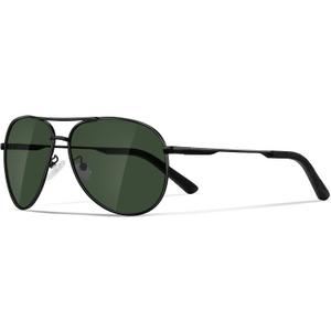 Sunglasses Men Polarized Aviator Sunglasses for Men Women Fishing Driving Sun Glasses Metal Frame UV400 Protection (Black)