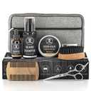 Striking Viking Grooming Kit - Premium Care Products for Men with Beard Shampoo, Oil, Balm Butter, Brush, Wooden Comb, Mustache Scissors & Toiletry Bag (1 Fl Oz (Pack of 7))