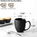 DOWAN Coffee Mugs, Black Coffee Mugs Set of 6, 16 oz Ceramic Coffee Cups with Large Handles for Men Women, Porcelain Big Mug for Tea Latte, Mug Gifts for Home Office Party