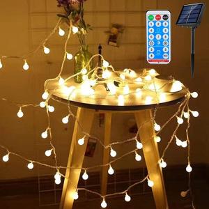 Solar Globe String Lights for Bedroom, 49 Feet 100 LED Fairy Lights Plug in, 8 Modes Warm White Christmas String Lights for Indoor Outdoor Patio Party Garden Wedding Christmas Tree Decor