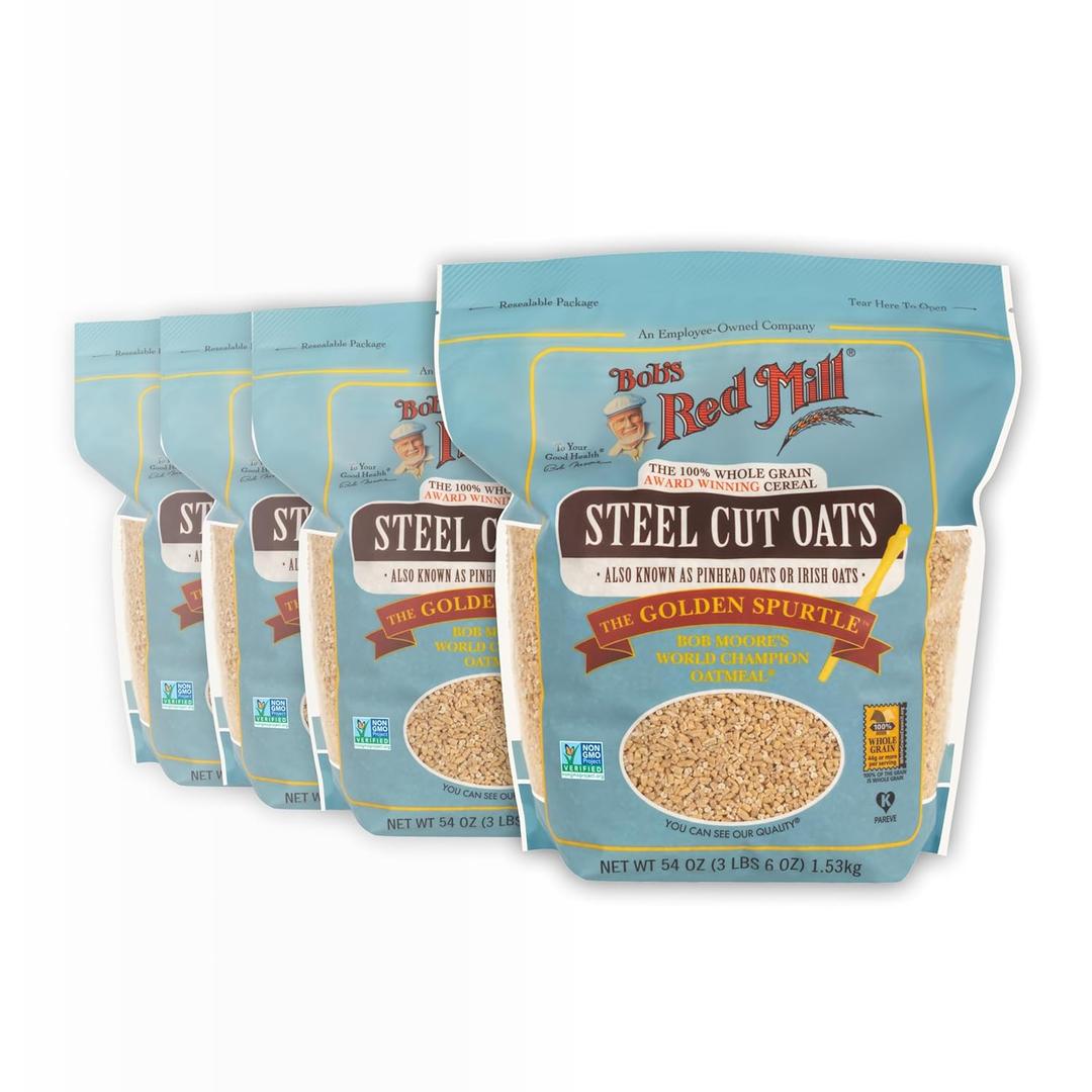 Bob's Red Mill Steel Cut Oats, 54oz (Pack of 4) - Non GMO, Whole Grain, Vegan, Kosher (EXP 02/16/28)