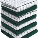 Bumble Dish Cloths (8 Pack) | 12" x 12" | 100% Cotton Kitchen Towels | 405 GSM | Soft, Highly Absorbent & Durable Dish Towels for Kitchen | Green