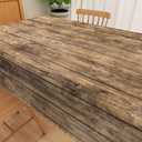 Brown Wood Grain Rectangle Tablecloth 70x120 Inch Rustic Natural Wooden Fabric Table Cloth Polyester Wrinkle and Oil Resistance Reusable Table Cover for Cottage Garden Theme Party Dining Decor