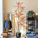 6ft Faux Bamboo Tree Artificial Nandina Tree Artificial Indoor Plants Realistic Fake Potted Tree with 800+ Leaves, Cement Planter - Home Office Decor Perfect for Housewarming Gift Non-Toxic