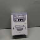 Vabaso Electric Lunch Box Food Heater, 80W Electric Heating Lunch Boxes Lunch for Car/Men/Adults/Home/Work, 1.5L Removable 304 Stainless Steel Container, 110V/12V/24V, with Fork & Spoon (White Gray)