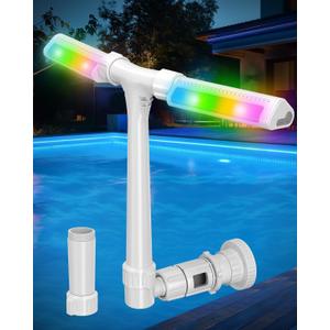 2025 Height Upgrade Pool Fountain with Lights for Above & Inground Pools - Dual Spray Aerator with Remote Control, 360 Adjustable Sprinkler, Pool Cooler & Decor Accessories