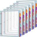 Binder Dividers with Tabs,8 Tab Dividers for 3 Ring Binder, Multi-Colored Page Binder Dividers Letter Size Plastic File Folder Pastel Color for Notebook School, 3 Hole Punch, 12 Set 96 Pcs