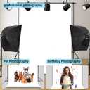 White Background for Photography, Photobooth Professional Photo Backdrop Curtains, Studio Portrait Video Teams Photo op Backdrop Solid Color Backdrops for Photography 6x9FT