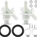 385311641 RV Toilet Water Valve Kit with 385311658 Flush Ball Seal by Fetechmate Fit for Dom.etic 300, 301, 310, 311, 320, 321 Series Pedal-Flush Toilets RV Toilet for Camper Toilet-2 Set