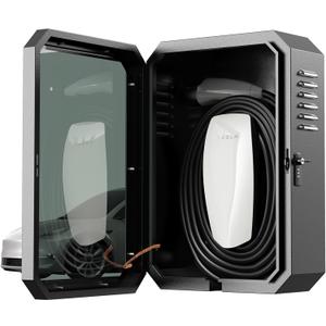 YONZEE Wall Charger Station Box for Tesla Model Y Juniper 3 S X, Electric Vehicle Car Charging Cover Protector Box for Most EV (black)