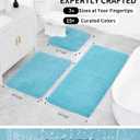 Bathroom Rugs Non Slip Washable, Ultra Thick Soft Microfiber Absorbent Bath Mats, High Density Foam Latex Non Slip Backing Bath Rugs, Fluffy Floor Carpet for Tub&Shower 24x17, Teal