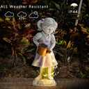 Fairy Garden Statues Outdoor Decor, Angel Figurines with Solar Lights Waterproof Resin Yard Art Sculpture Decoration for Patio, Lawn, Balcony, Mother's Day, Housewarming Gift
