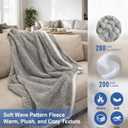 Heated Blanket Electric Throw Blanket with 5 Heat Settings, 10H Auto-Off, 50"x60" Soft Wave Fleece for Couch, Bed & Office, ETL Certified