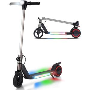 Foldable Electric Scooter for Kids, with Bright Front LED Lights,Shining Pedal, LED Display, Dual Brakes 150W Motor Kids Electric Scooter, UL2272 Certified