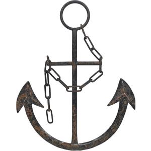 Metal Anchor for Wall Decor - Antique Nautical Decoration for Living Room, Restroom, Bathroom, Bedroom, Kitchen - Boat, Ship Anchor with Chain for Home Interior
