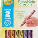 Crayola My First Washable Toddler Crayons, Tripod Grip, Gift, 8 Count, 2 Pack