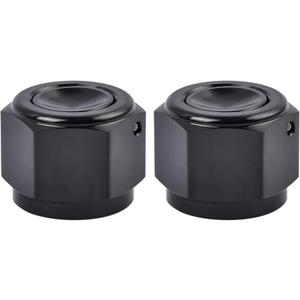EVIL ENERGY 8AN Flare Cap Block off Fitting Plug Black 2PCS