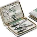 MR.GREEN Manicure Sets Pedicure Kits Stainless Steel Nail Clipper Personal Care Tools with PU Leather Case (Green)