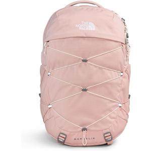 The North Face Women's Borealis Commuter Laptop Backpack | Everyday Travel Bag with 16" Laptop Sleeve, Women-Specific Fit, Reflective Details, Pink Moss Dark Heather/Gardenia White-NPF, One Size