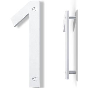 10 Inch White House Numbers for Outside, Large Floating Home Address Numbers, Modern Outdoor House Number for Wall Street Garage Gate