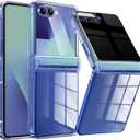 for Samsung Galaxy Z Flip 7 Case,with Privacy Screen Protector & Hinge Protection,Anti-Yellowing, Anti-Fingerprint,Hard PC Ultra-Durable Case for Samsung Z Flip 7,Clear