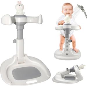 Baby Bath Shower Stand, Standing Bath For Baby 9-36 Months,Foldable Bath Standing Support For Infants Toddlers, Adjustable Non-Slip Toddler Shower Stand, Infant Standing Bath For Home Bathroom
