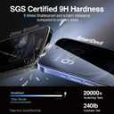 SMARTDEVIL 2 Pack Privacy Screen Protector for iPhone 16, [Anti-Spy] [Military-Grade Shatterproof] [9H Hardness] Tempered Glass, [Easy Installation] Bubble-Free & Case-Friendly, Dust-Free Box