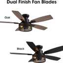 Ceiling Fans with Lights and Remote Control, Ceiling Fan for Bedroom Living Room (Flush Mount 46 in)
