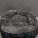 INVENHO Small Dog Bed for Small Dogs, Cat Beds for Indoor Cats Washable, Orthopedic Dog Bed, Warming Soft Calming Sleeping Puppy Bed Durable Pet Bed with Anti-Slip Bottom S(20"x19"x6") (Dark Grey)