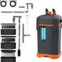 External Canister Filter, Ultra‑Quiet Aquarium Filter with Complete Filter Media, Freshwater & Saltwater for 29‑40 Breeder Fish Tanks (CY‑630)