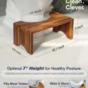 Foldable Toilet Stool, Acacia Wood Poop Stool for Potty Training, 7 Inch Wooden Bathroom Aid for Comfortable Posture, Non-Slip Grooved Design for Adults or Seniors
