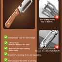 Multifunctional Vegetable Peeler,Zero Flex Peeler with Wooden Handle and Bottle Opener,Stainless Steel Kitchen Tool Suitable for All Kinds Of Vegetables and Fruits(2 PCS)