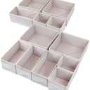 5 Pack Drawer Organizers for Clothing, Foldable Clothes Drawer Organizer for Underwear, Folded Clothes, Baby Clothing, Socks, Bra, Towels, Ties - Multi-pack Storage Box (Pink)