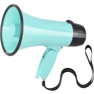 Megaphone with Speaker Microphone Siren and 240-Second Recording Bullhorn Includes Volume Control for Outdoor Events and Crowd Management (Teal)